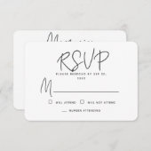 モダンシミニマルック思シンプルい出記念回答 出欠カード (正面/裏面)