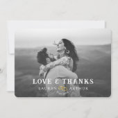 モダンシミニマルパーソナライズされたッ結婚ト サンキューカード (正面)