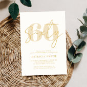 モダンシャンパエレガントン60誕生日 招待状