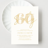 モダンシャンパエレガントン60誕生日 招待状