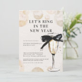 モダンシャンパングラス新年会パーティー 招待状 (スタンド正面)