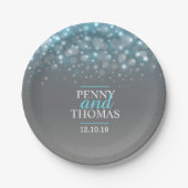 モダンシャンパンスパークルカスタムバブル紙プレート ペーパープレート (正面)