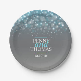 モダンシャンパンスパークルカスタムバブル紙プレート ペーパープレート