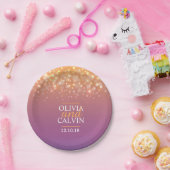 モダンシャンパンスパークルカスタムバブル紙プレート ペーパープレート (パーティー)