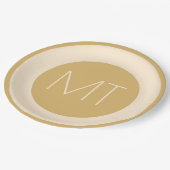 モダンシャンパントーンのウェディング ペーパープレート (アングル)