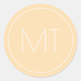 モダンシャンパントーンイニシャル結婚ズ ラウンドシール