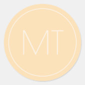 モダンシャンパントーンイニシャル結婚ズ ラウンドシール (正面)