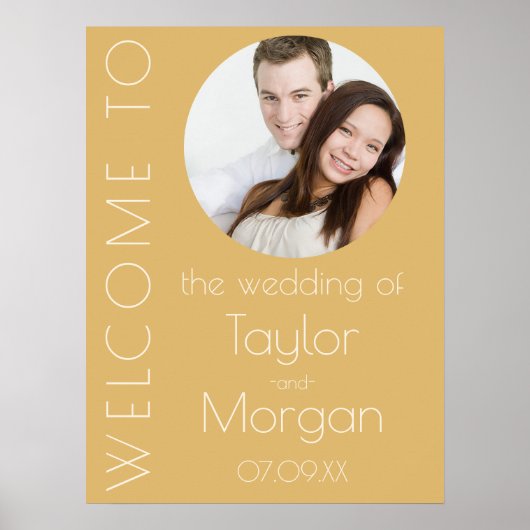 モダンシャンパン トーナル フォト ウェディング ウェルカム ポスター (正面)