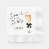 モダンシャンパン ブライダルシャワー 縁ありカクテルナプキン (正面)