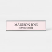 モダンシャンブレピンクオフィスデスク名プレート デスクネームプレート (正面)