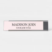 モダンシャンブレピンクオフィスデスク名プレート デスクネームプレート (正面)