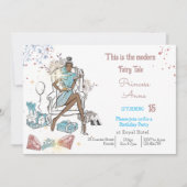 モダンショッピングプリンセス王室の誕生日招待状 シーズンカード (正面)