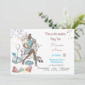 モダンショッピングプリンセス王室の誕生日招待状 シーズンカード (スタンド正面)