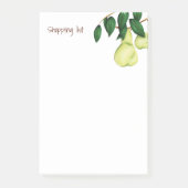 モダンショッピングリスト緑色の梨の果樹 ポストイット (正面)