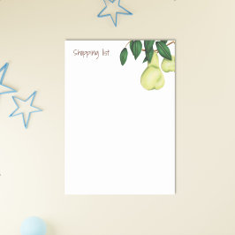 モダンショッピングリスト緑色の梨の果樹 ポストイット