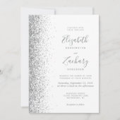 モダンシルバーギターホワイトQRコード結婚式 招待状 (正面)