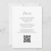 モダンシルバーギターホワイトQRコード結婚式 招待状 (裏面)