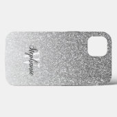 モダンシルバーグラデーション輝きモノグラム Case-Mate iPhoneケース (裏面 (横))