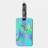 モダンシルバーグリッター ユニコーン, ホログラフィック ラゲッジタグ (裏面縦)