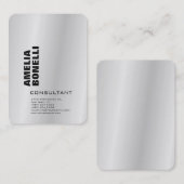 モダンシルバーグレイはっきりしたミニマルプロフェッショナル 名刺 (正面/裏面)