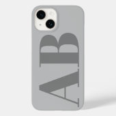 モダンシルバーグレイイニシャルミニマルモダン Case-Mate iPhoneケース (裏面)