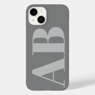 モダンシルバーグレーイニシャルミニマルコンテンポラリー Case-Mate iPhone 14ケース