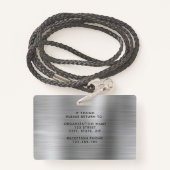 モダンシルバーグレー会社の写真ID バッジ (裏面ランヤード)