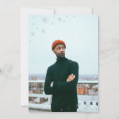 モダンシルバーサプライズ写真大人誕生日パーティー 招待状 (裏面)