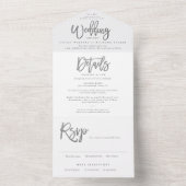 モダンシルバースクリプト 結婚式RSVP オールインワン招待状 (内側)