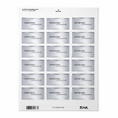 モダンシルバースタイリッシュミニマルテンプレートカスタム ラベル (フルシート)