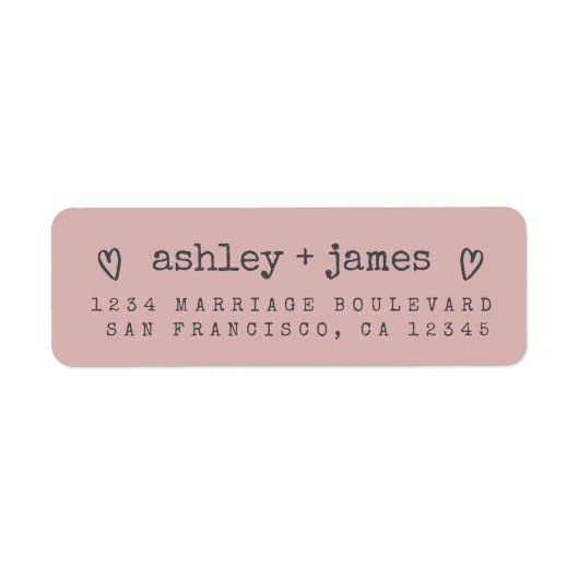 モダンシルバーピ結婚ンク差出人住所ラベル ラベル (正面)