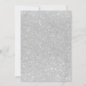 モダンシルバーフェイクグリッターエレガントシック甘い16 招待状 (裏面)