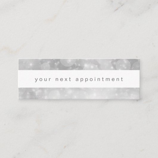 モダンシルバーボケアポイントメント スキニー名刺 (正面)