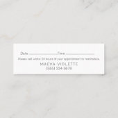 モダンシルバーボケアポイントメント スキニー名刺 (裏面)