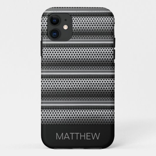 モダンシルバーモノグラム Case-Mate iPhoneケース (裏面)