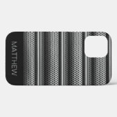 モダンシルバーモノグラム Case-Mate iPhoneケース (裏面 (横))