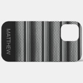 モダンシルバーモノグラム Case-Mate iPhoneケース (裏面 (横))