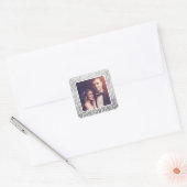 モダンシルバーラブ イン スクリプト 結婚写真 スクエアシール (封筒)