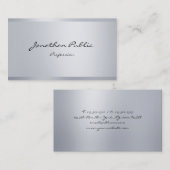 モダンシルバールッエレガントク手書きスクリプクールト 名刺 (正面/裏面)