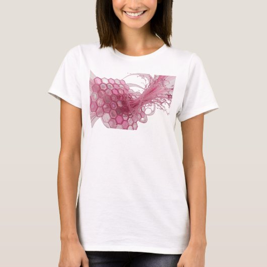 モダンシルバー抽象芸術デザイン Tシャツ (正面)