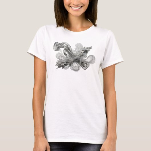 モダンシルバー抽象芸術 オーダーメイドTシャツ Tシャツ (正面)