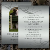 モダンシルバー25周年記念結婚のアーチ写真 招待状