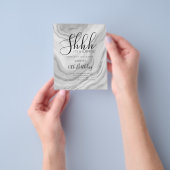 モダンシルバー40thバースデーウォーターカラーグリッター チラシ (手)