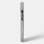 モダンシルバー フェイクレザーモノグラムイニシャルネーム Case-Mate iPhoneケース (裏面 / 左)