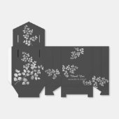 モダンシルバー フラワー ウェディングギフト ボックス (折り畳みなし)