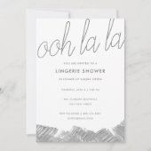 モダンシルバー ブラッシュストロークランジェリーシャワー インビテーション (正面)