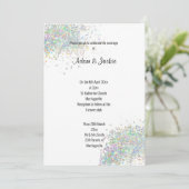 モダンシルバー ライラックパープル 花のエレガントなウェディング 招待状 (スタンド正面)