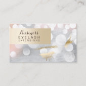 モダンシルバー&金ゴールドまつ毛エクステンション 名刺 (正面)