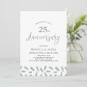 モダンシルバー 25周年結婚記念日招待状 招待状 (スタンド正面)