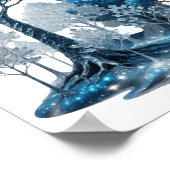 モダンシルバー BLUE ICE FOREST オーダーメイドTシャツ ポスター (角)